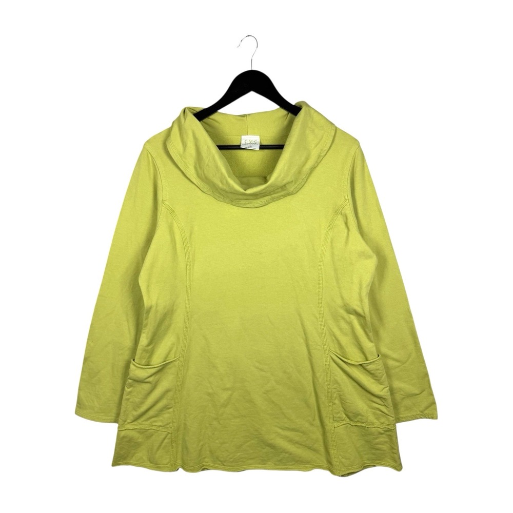 CMC Color Me Cotton Sz L Green Funky Art-to-Wear Sweatshirt Pullover Top Sweater